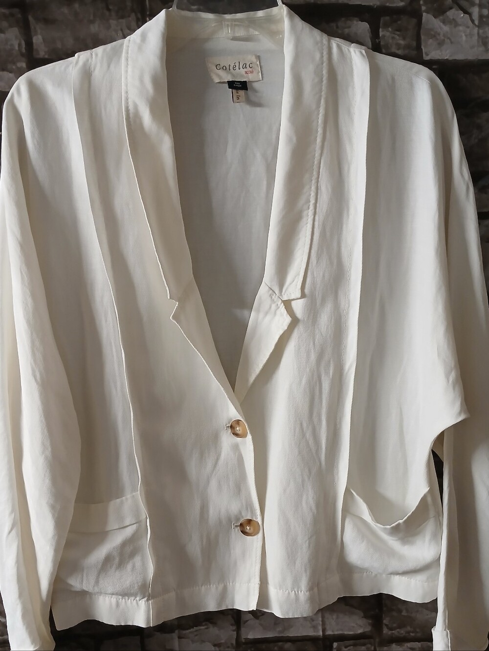 Cotelac Women's Cream Shawl Collar Blazer Jacket